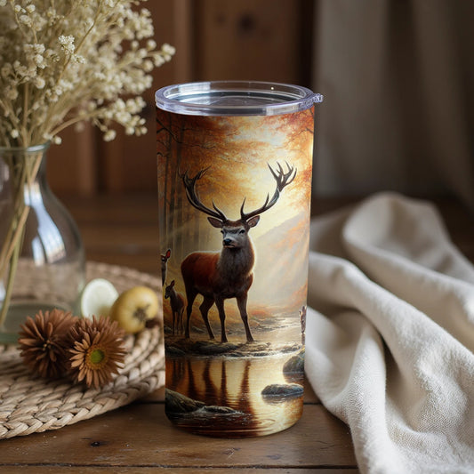 Majestic Deer in Autumn Forest Insulated Tumbler