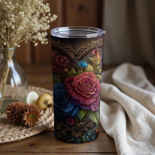 Colorful Floral Art Tumbler with Intricate Designs