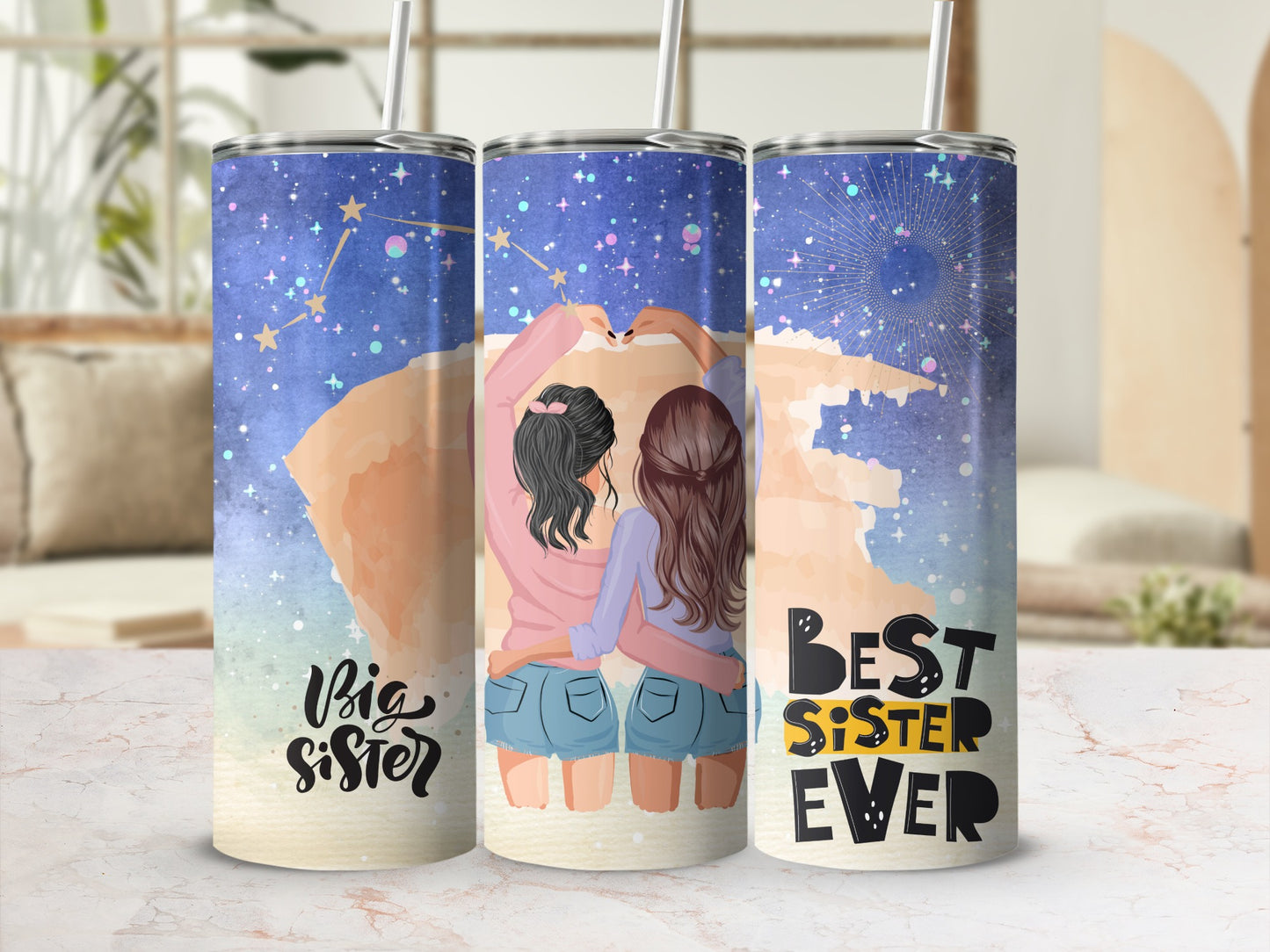 Big Sister Best Sister Ever Custom Tumbler