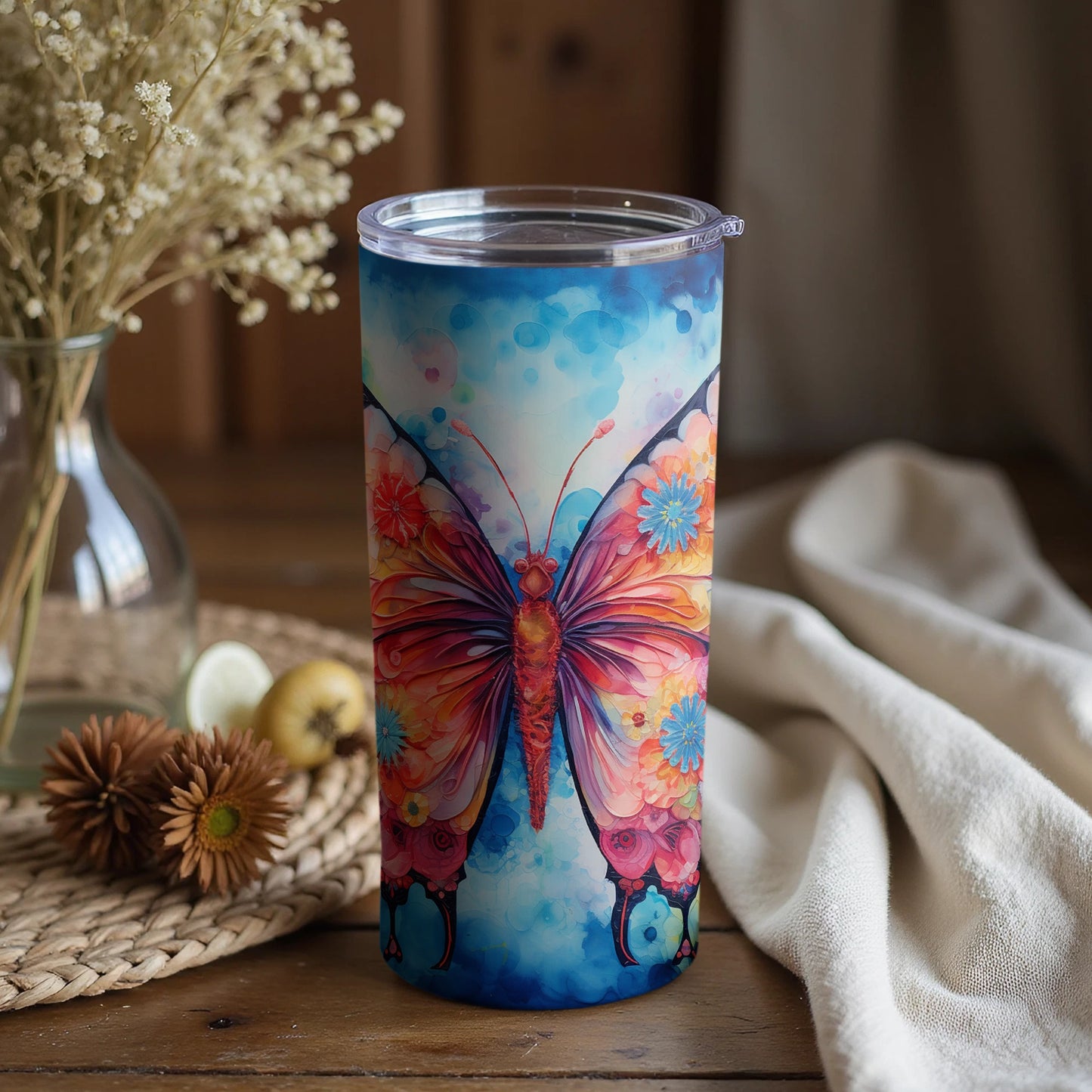 Beautiful Colorful Butterfly Themed Tumbler Product