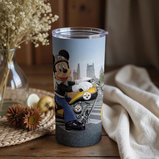 Vintage Mickey Mouse on Motorcycle Tumbler
