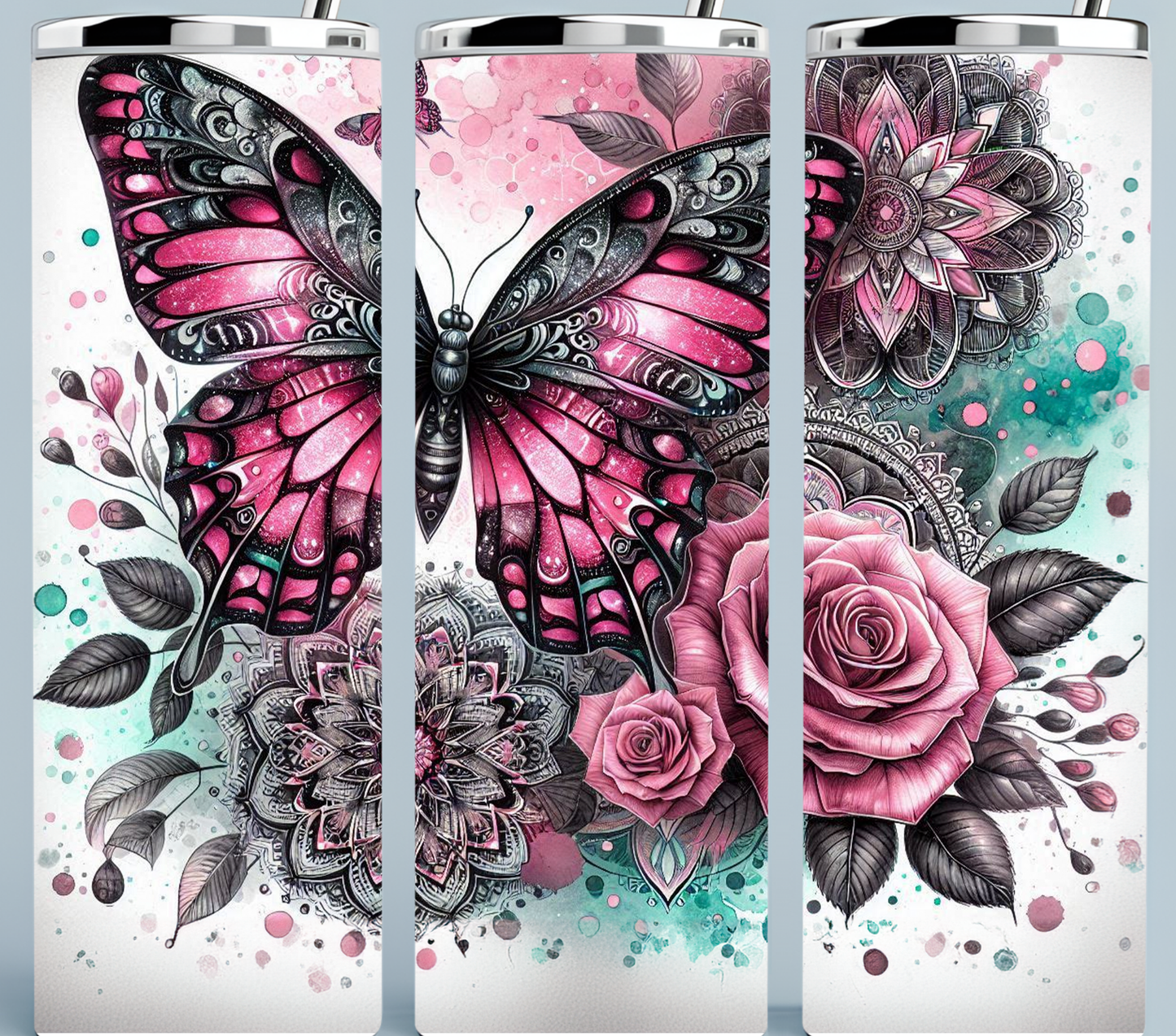 Pink flowers with roses