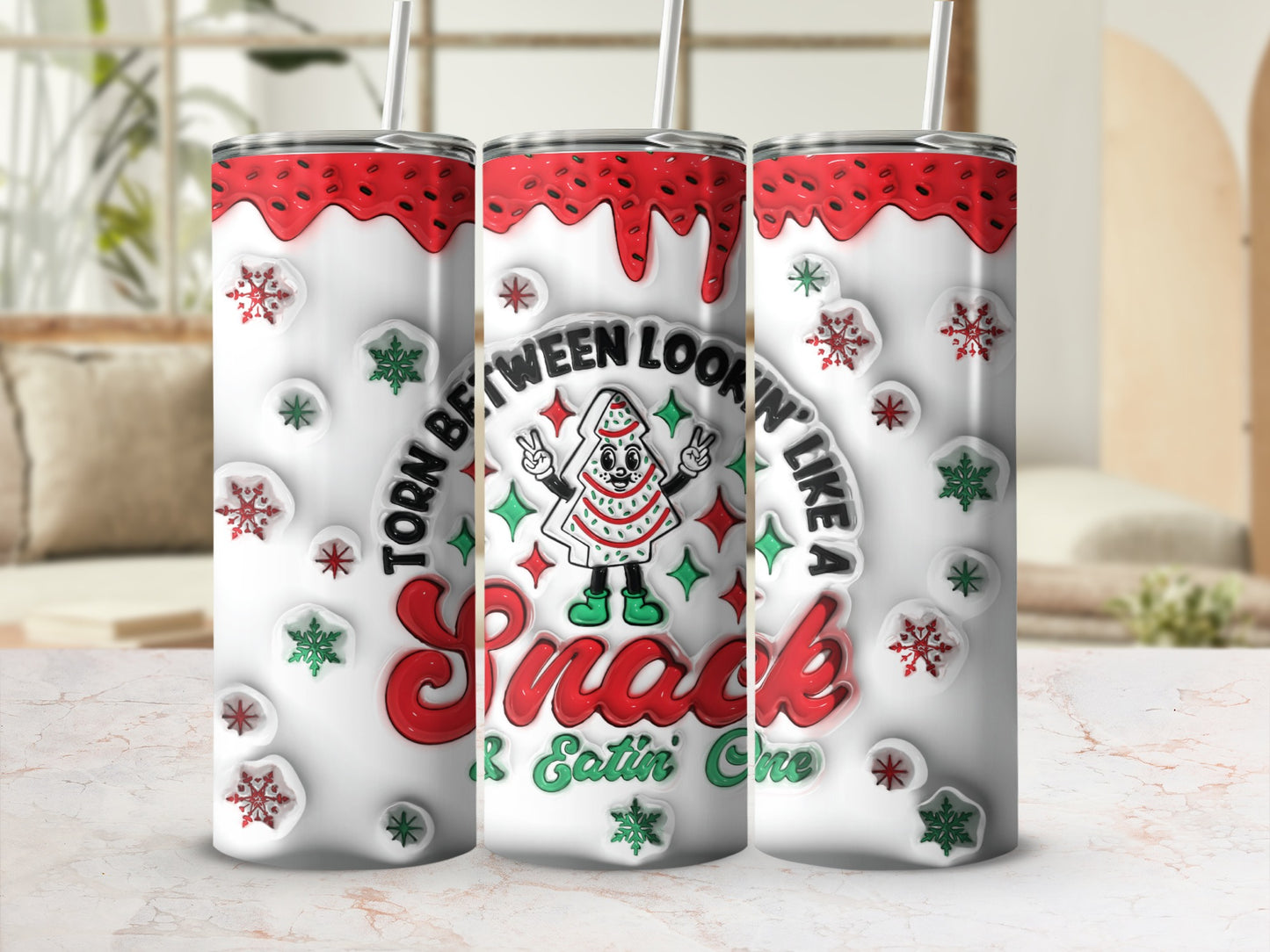 Torn Between Lookin' Like a Snack Custom Tumbler