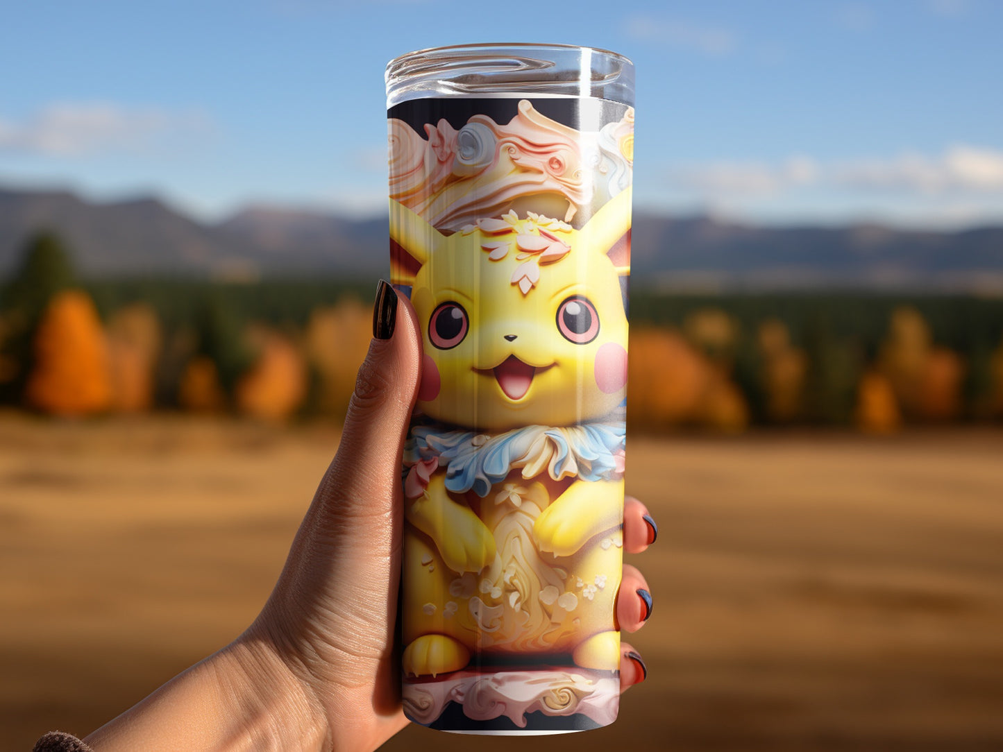 Vibrant Pikachu Themed Travel Beverage Container