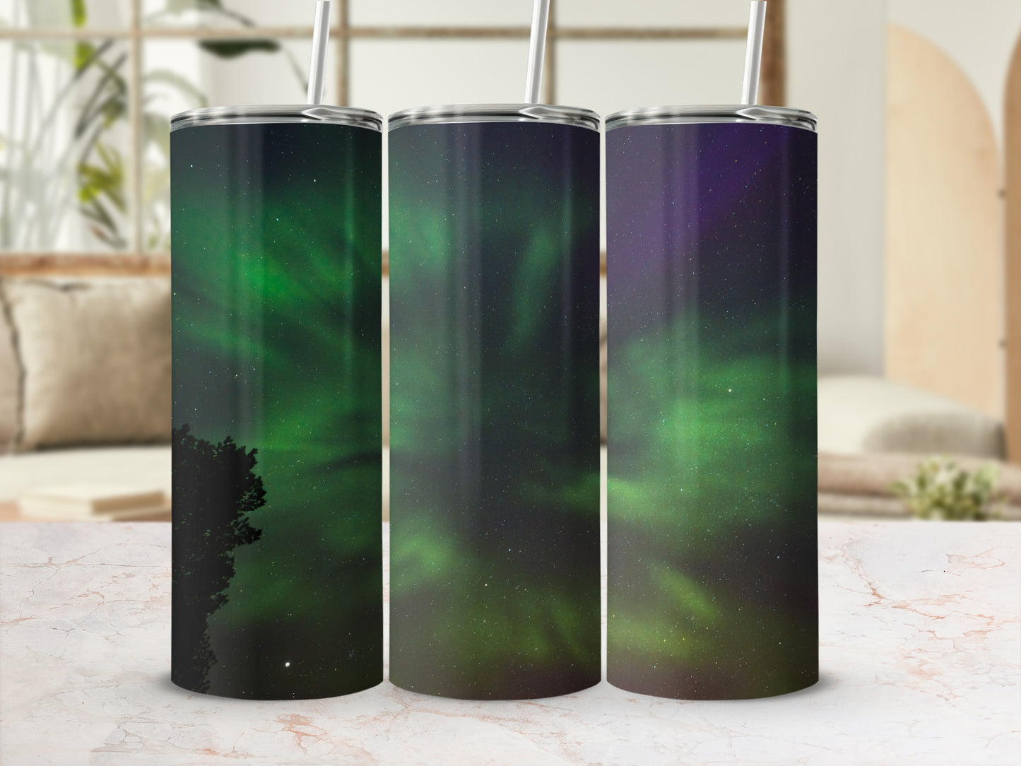 Northern Lights Aurora Borealis Insulated Tumbler Cup