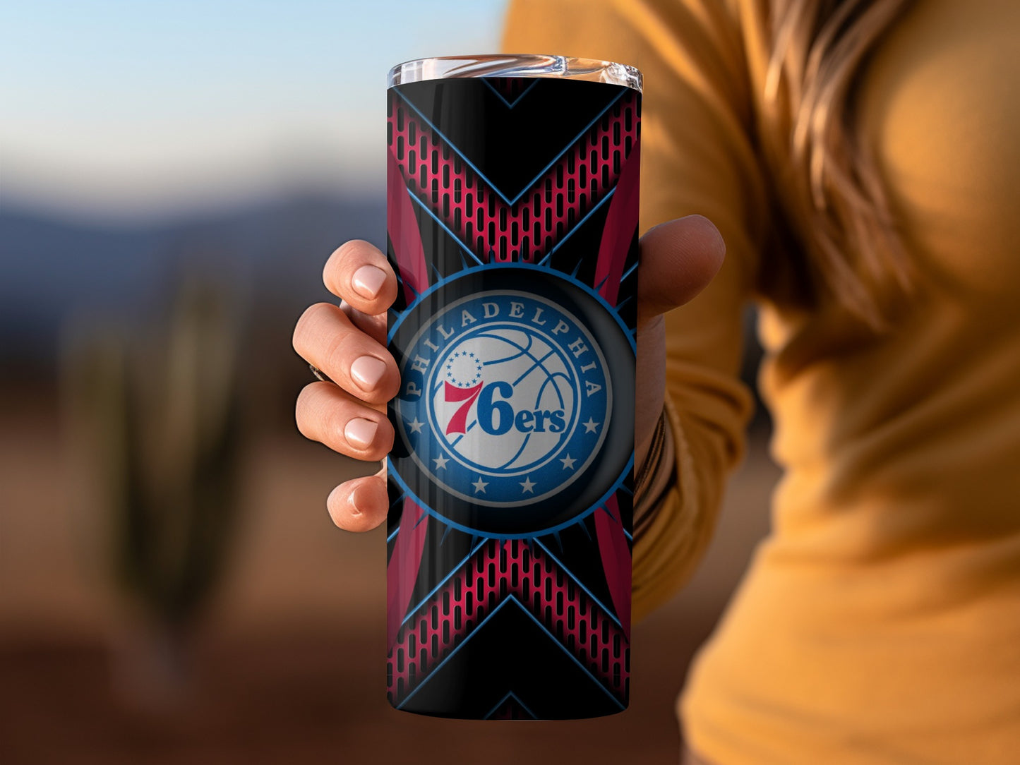 Philadelphia 76ers Team Logo Abstract Pattern Tumblers
