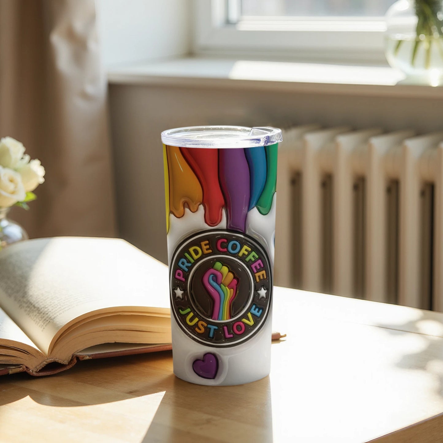 Colorful Pride Coffee Just Love Insulated Tumbler