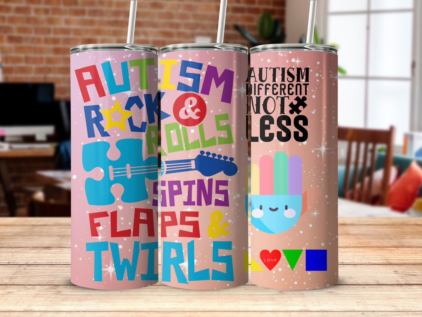 Autism Rock & Roll Tumblers Spins Flaps Twirls Product