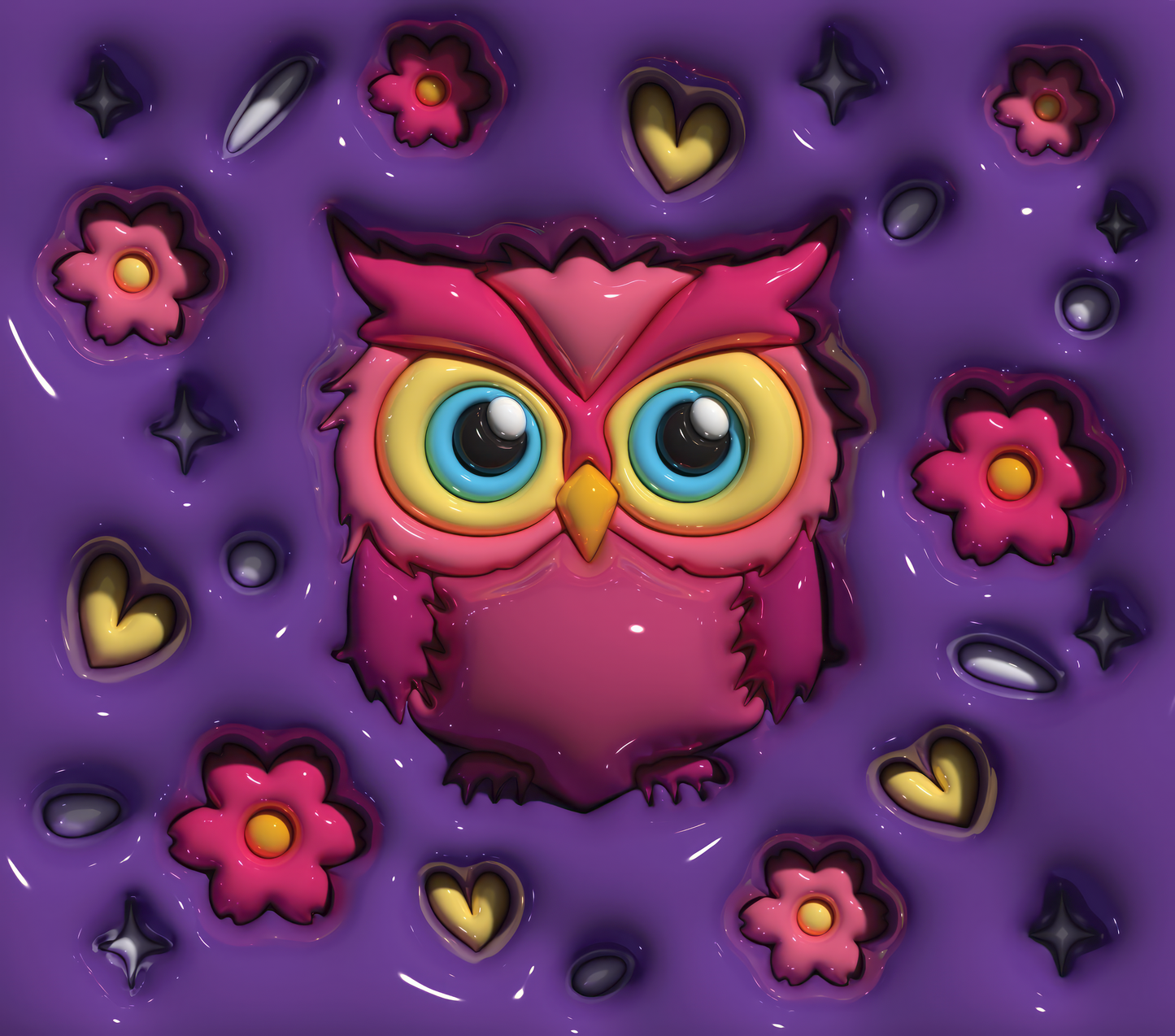 Owl 3D Puff Tumbler