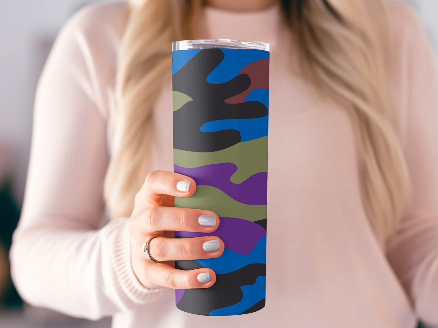 Colorful Camouflage Design Insulated Tumbler Cup