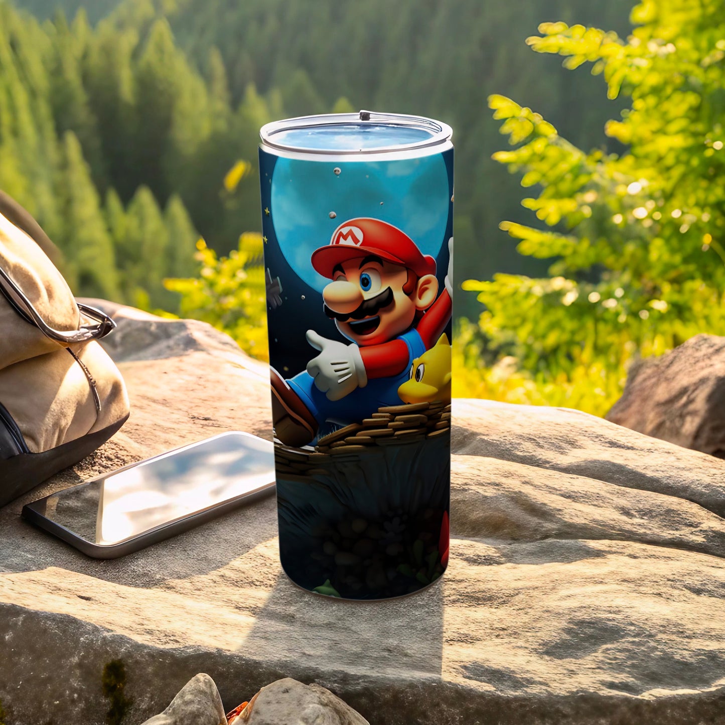 Vibrant Super Mario Adventure Theme Travel Tumbler