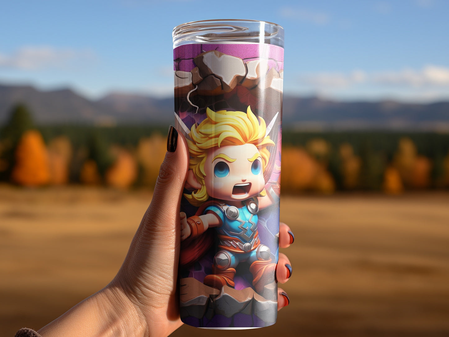Fun Cartoon Hero Smash Travel Tumbler for Beverages