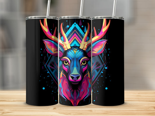 Luminous Deer Head Abstract Geometric Pattern Tumbler product type
Deer head
Neon colors
Abstract art
Geometric pattern
Vibrant design
Colorful deer
Psychedelic art
Animal design
Pop art style
Deer tumbler
Modern art
Cool design
Unique gift
Bright colors
Artistic tumbler
Black background
Digital art
Triangular pattern
Deer illustration
Custom tumbler