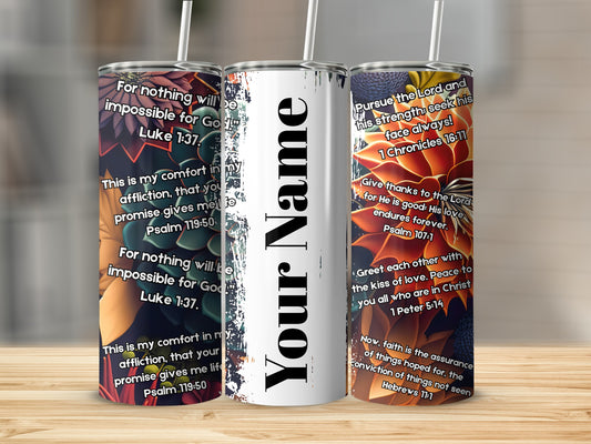 Customized Inspirational Bible Verses Stainless Steel Tumbler