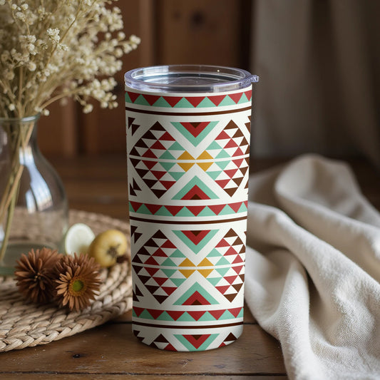 Colorful Geometric Patterns Travel Tumbler Drinkware