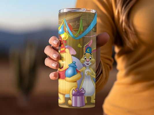 Winnie the Pooh And Friends Party Theme Image Design Tumblers