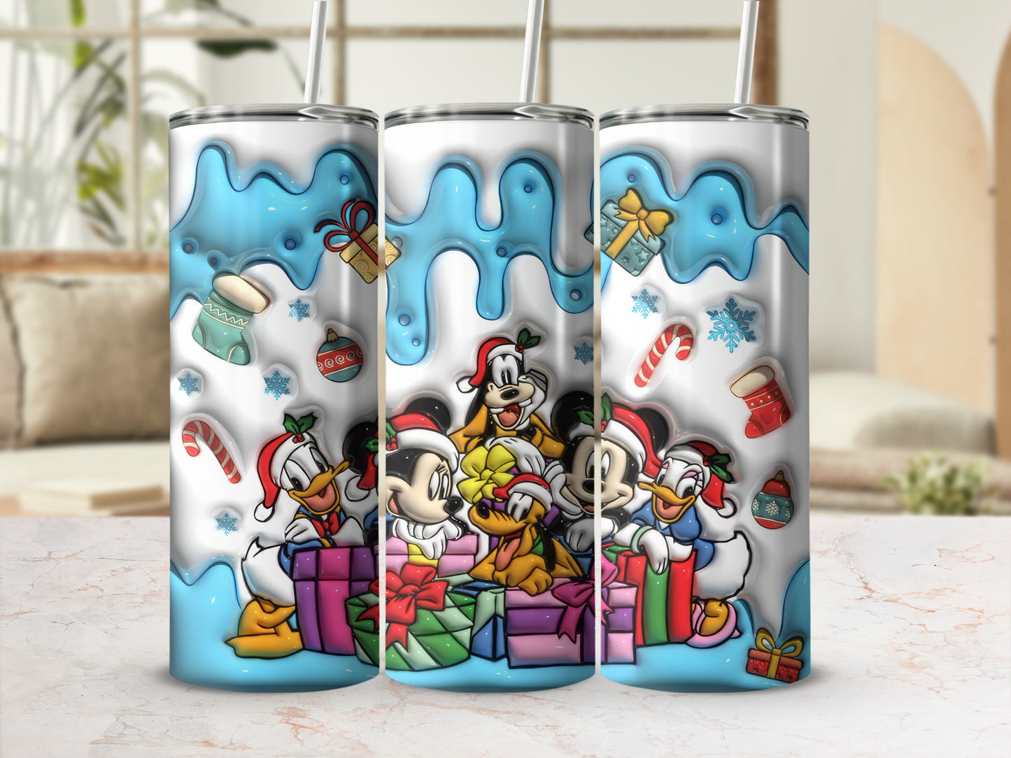 Disney Christmas Characters Tumbler with Holiday Gifts