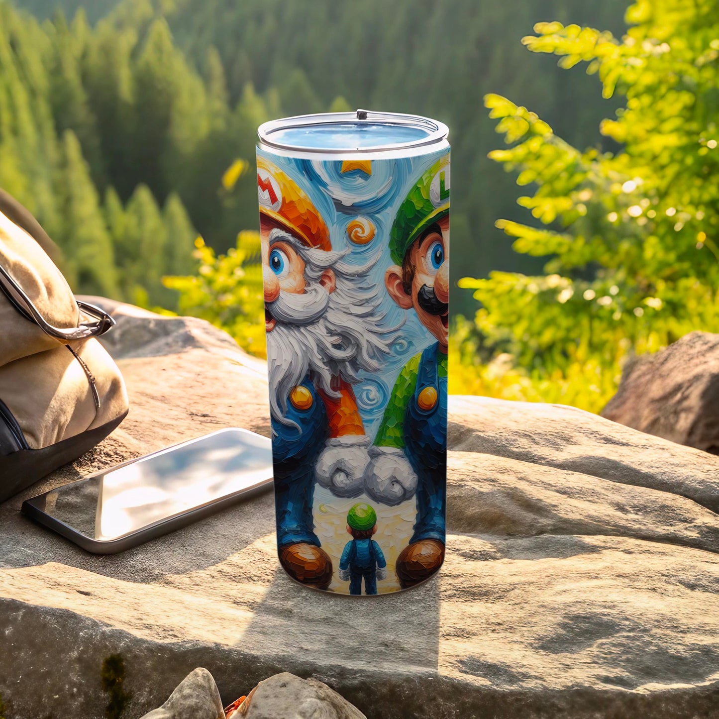 Cartoonish Duo Travel Mug for Outdoor Adventures