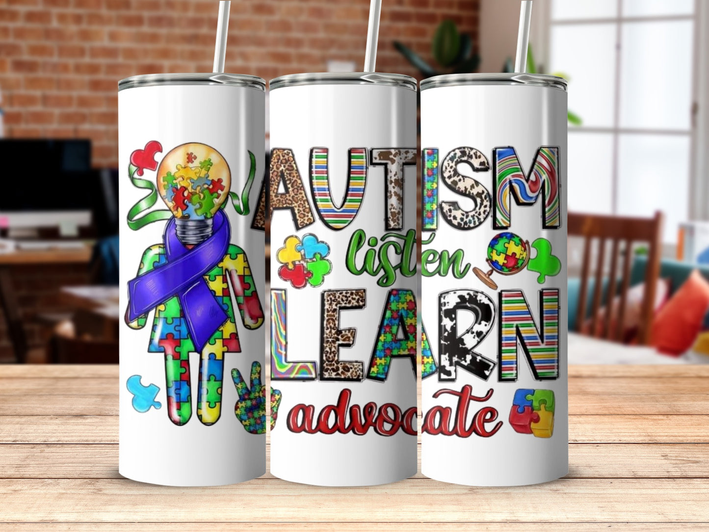 Autism Listen Learn Advocate Tumbler