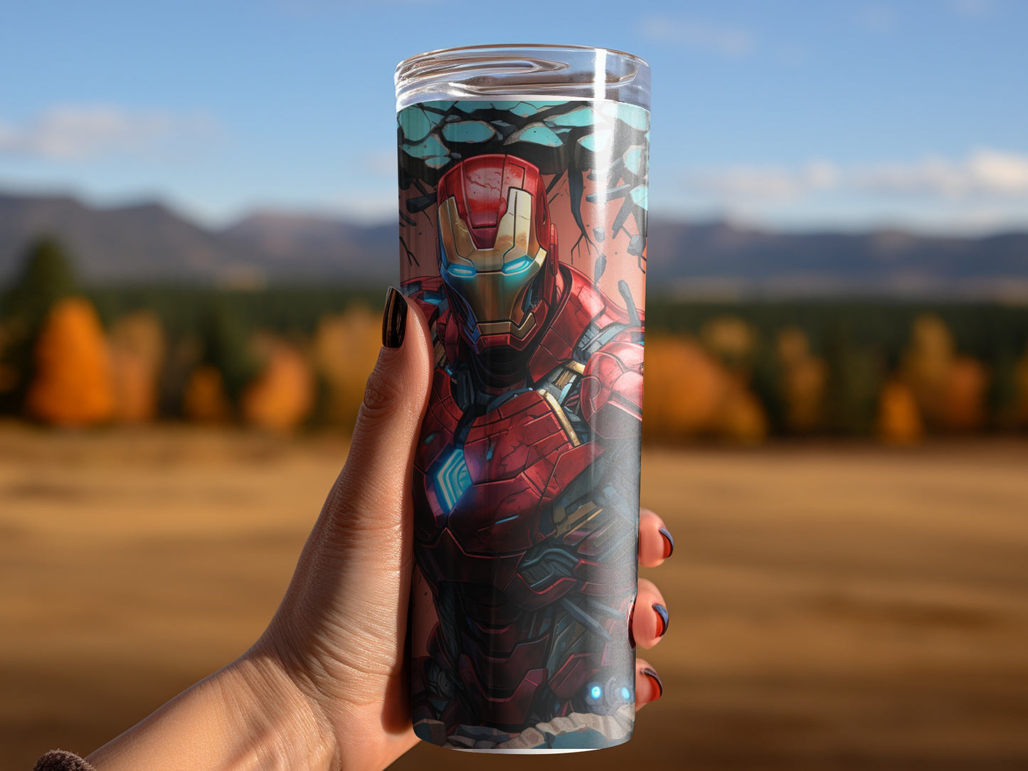 Iron Man Printed Insulated Tumbler for Hot Cold Drinks