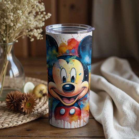 Colorful Cartoon Character Tumbler with Artistic Design