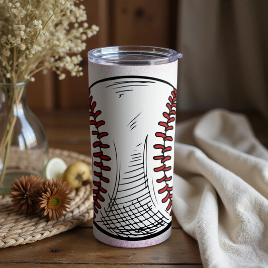 Baseball Design Insulated Tumbler for Hot and Cold Drinks