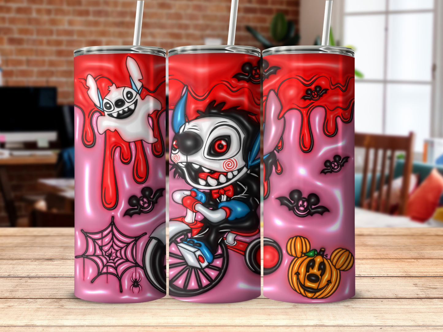 Spooky Halloween Bike Ride Tumbler 20oz Stainless Steel
