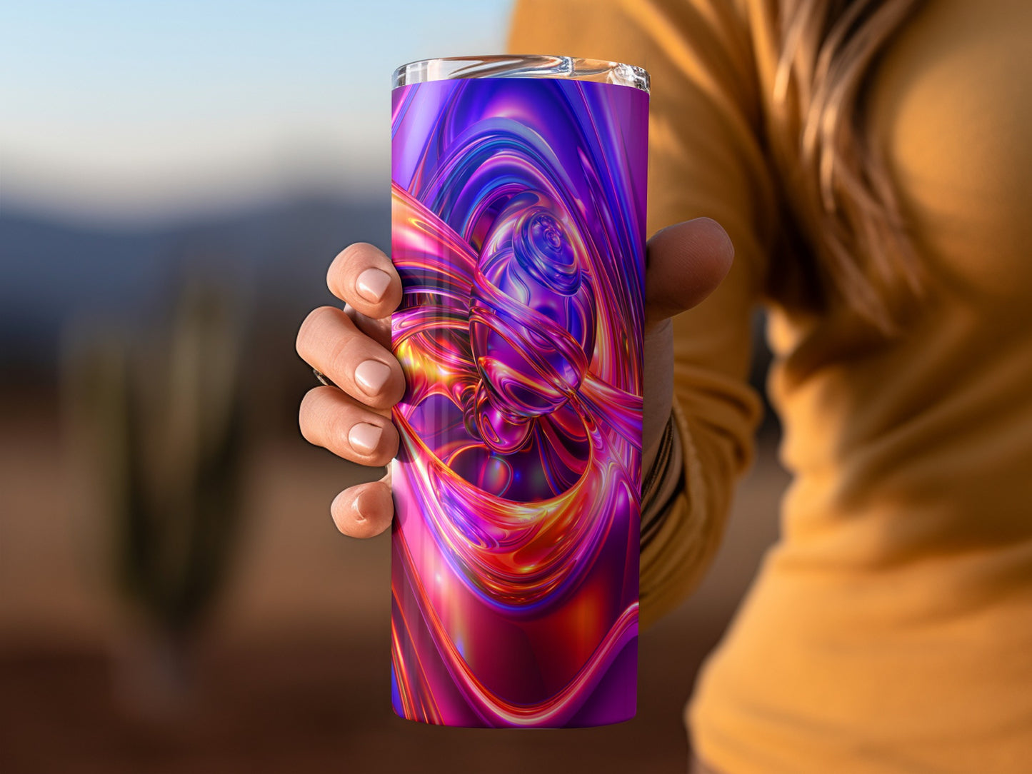 Abstract Composition Pink Purple Orange Color Gradient Tumblers