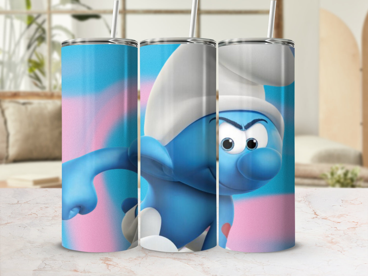 Smurf Themed Insulated Stainless Steel Tumbler