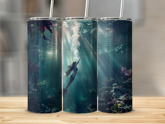 Magical Mermaid Ocean Reef Sunlight Bubbles Fish Tumbler product type