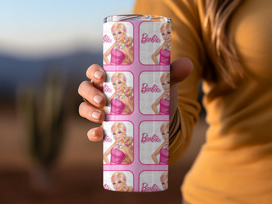 Barbie Graphic Tumbler with Pink Dress Design