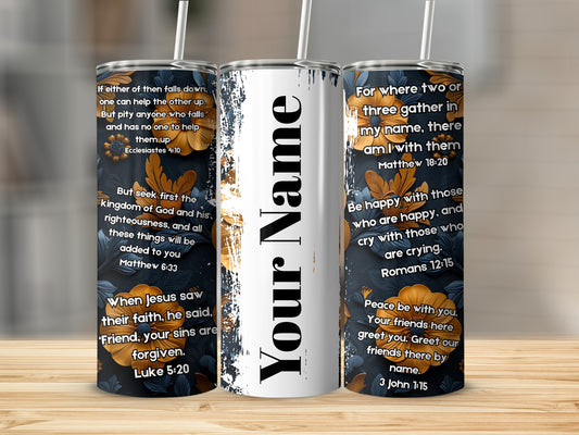 Personalized Inspirational Bible Verses Tumbler