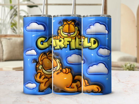 Garfield and Clouds Printed Tumbler Drinkware
