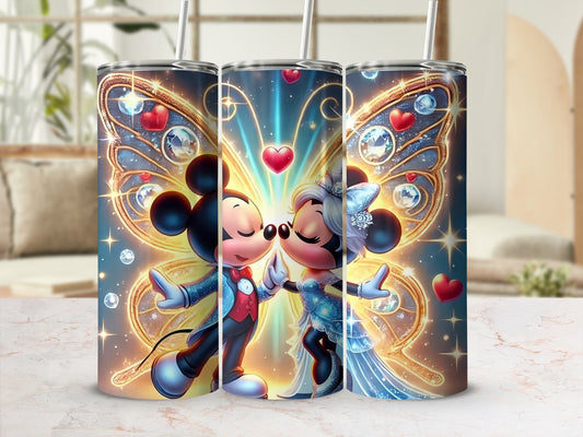 Mickey and Minnie Mouse Fantasy Art Tumbler