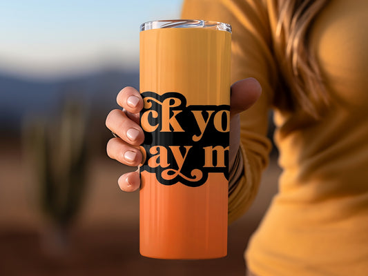 Orange and Black Gradient Drinkware for Your Beverage