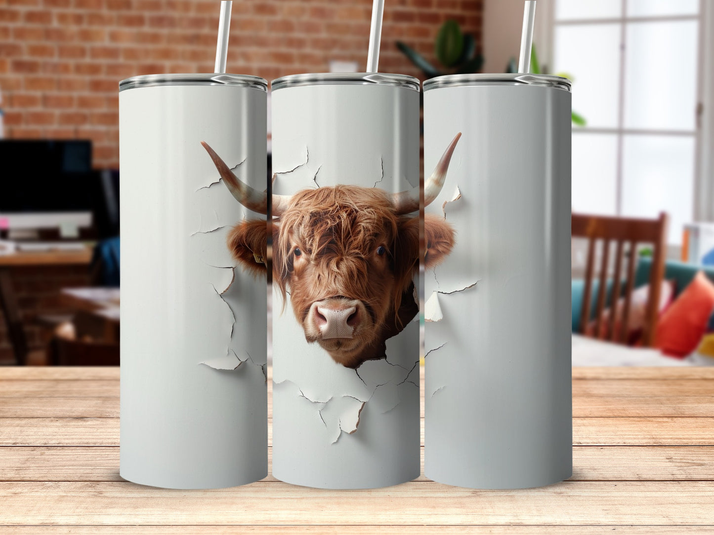 Highland Cow Breaking Design Tumbler product type