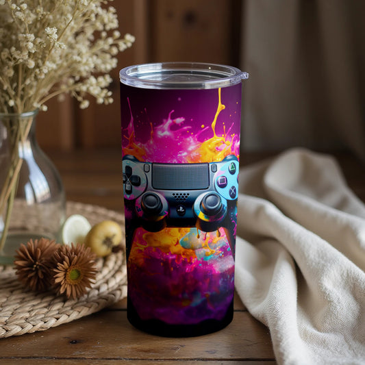 Gaming Controller Splash Design Tumbler Cup