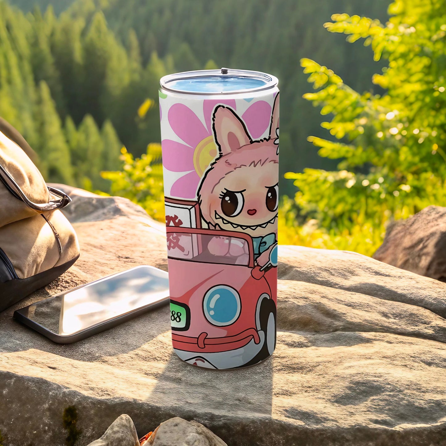 Cute Cartoon Driving Design Insulated Travel Tumbler