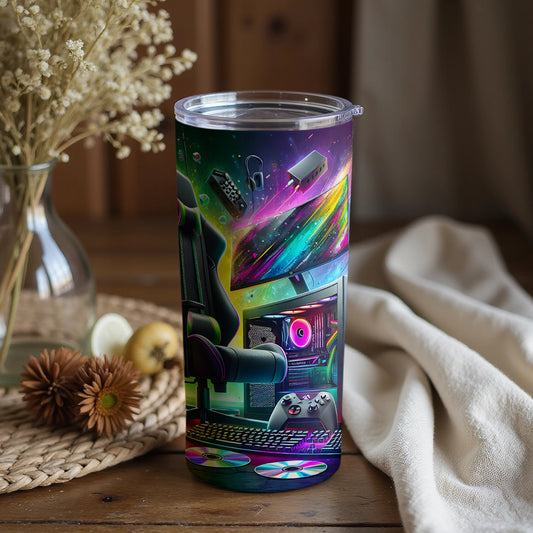 Colorful Gaming Accessories Illustration Tumbler