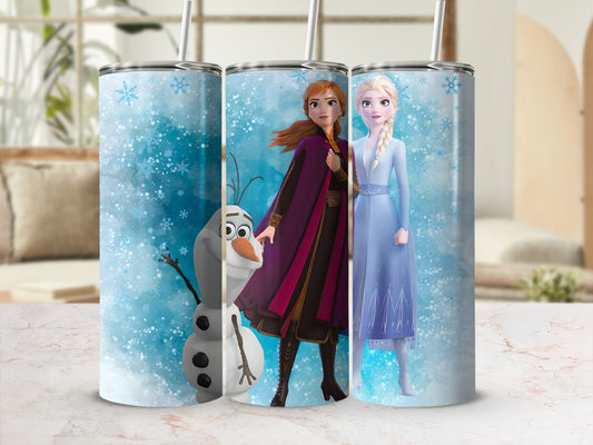 Frozen Characters Snowflake Winter Tumbler