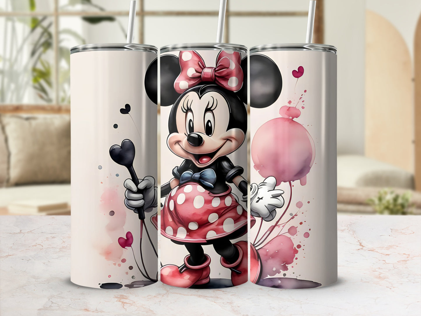Mickey Mouse Bubbles and Hearts Tumbler