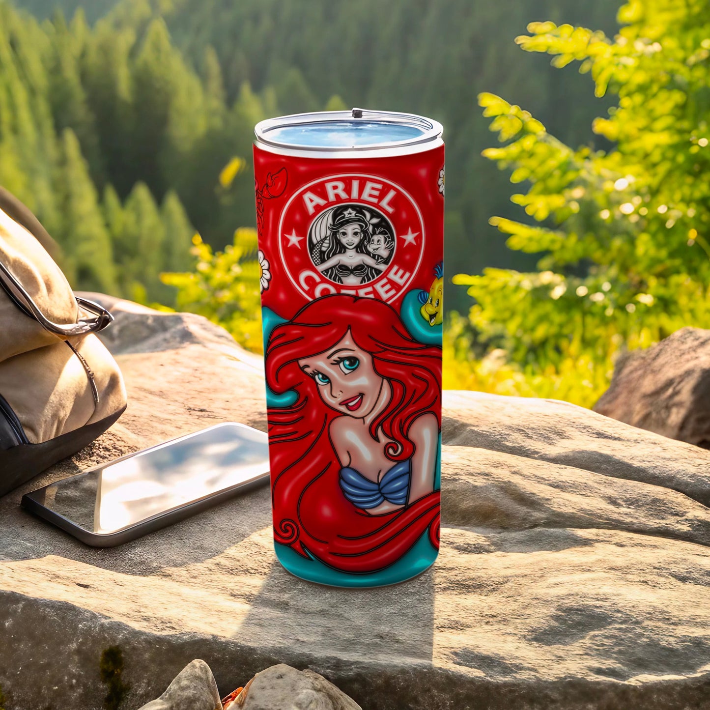 Ariel Coffee Tumbler with Mermaid Design 20 oz