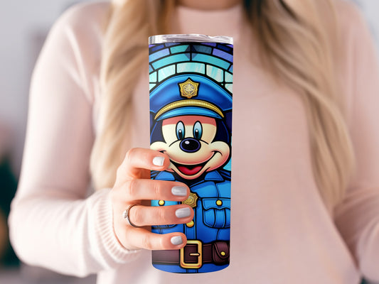 Cartoon Police Officer Design Insulated Tumbler