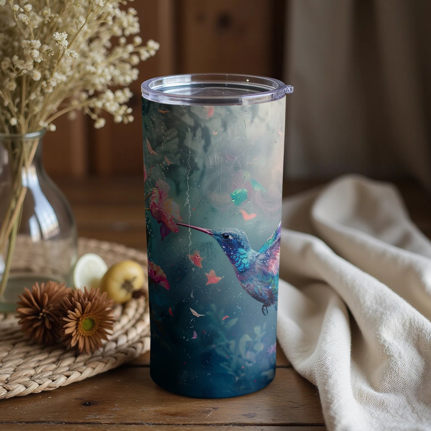 Majestic Hummingbird Colorful Flowers Tumbler product type
hummingbird
bird art
colorful bird
floral design
nature art
tumbler cup
drinkware
travel mug
beverage holder
unique gift
wildlife art
artistic print
beautiful design
garden bird
custom tumbler
insulated mug
vibrant colors
summer drinkware
butterfly art
fantasy art