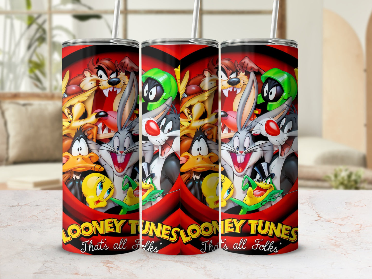 Looney Tunes That's All Folks Stainless Steel Tumbler
