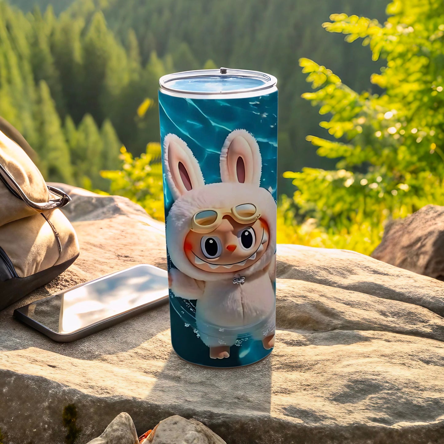 Adorable Bunny Character Design Tumbler for Outdoor Adventures