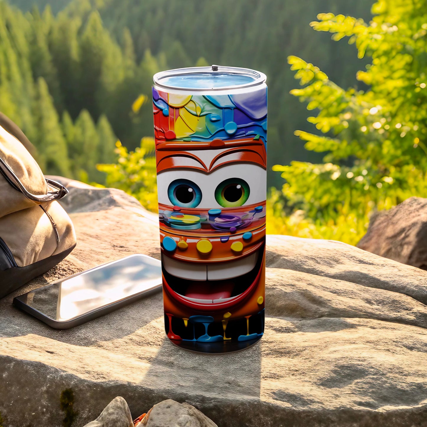 Colorful Animated Character Face Tumbler Cup