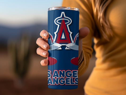Los Angeles Angels Helmets Logo Stars Design Tumblers