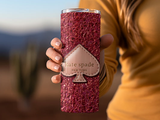 Inspired By Fabulous Kate Spade New York Red Patterned Background Tumblers
