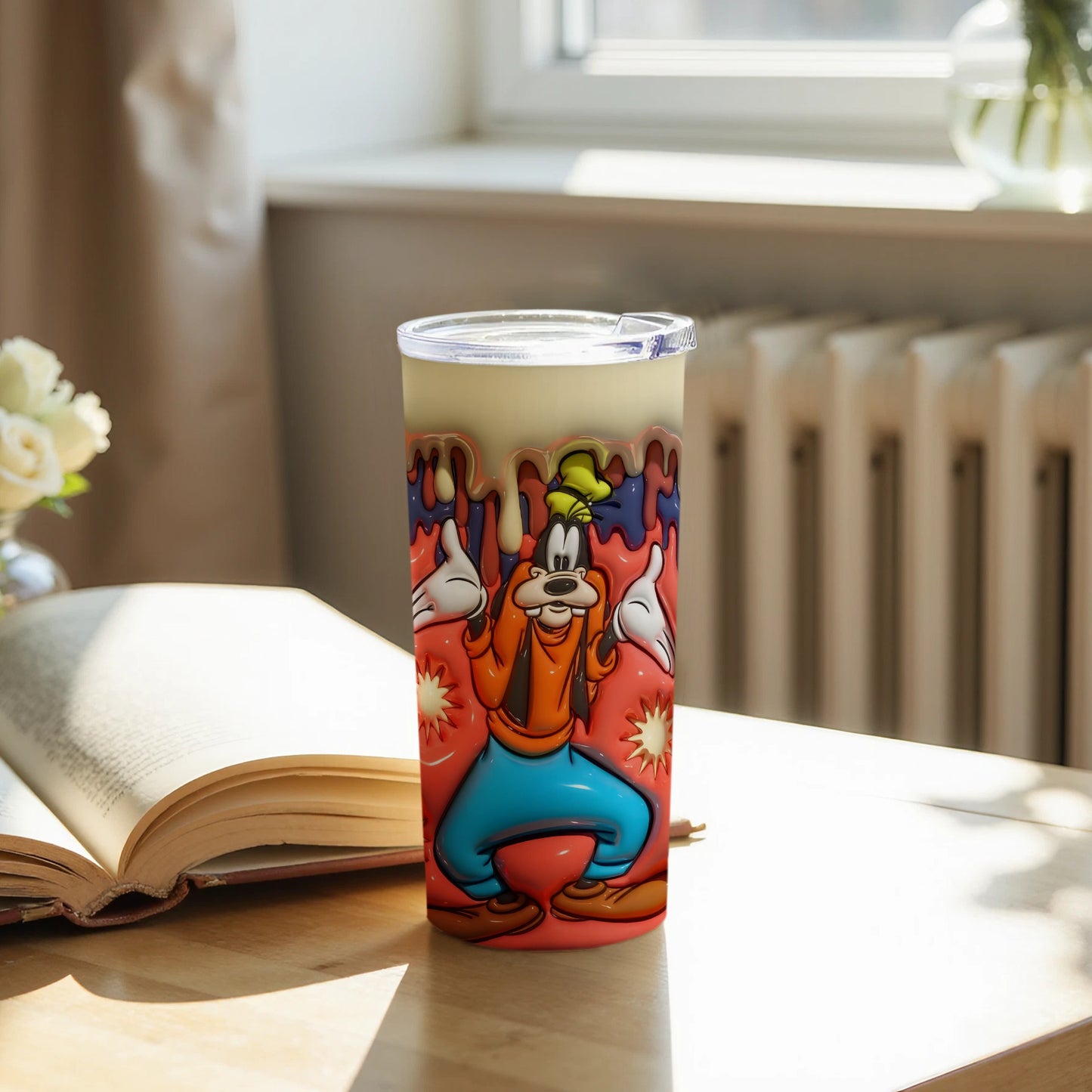 Goofy Splash Design Plastic Insulated Tumbler